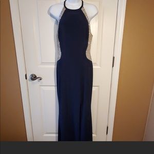 Xscape long embellished formal dress
